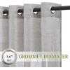 imageNICETOWN Kitchen Curtains 45 inch Length Grommet Short Curtains Semi Sheer Linen Drapes Privacy with Light Filtering for BedroomBasement Citrine W52 x L45 2 PanelsCharcoal Grey