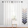 imageNICETOWN Kitchen Curtains 45 inch Length Grommet Short Curtains Semi Sheer Linen Drapes Privacy with Light Filtering for BedroomBasement Citrine W52 x L45 2 PanelsIvory