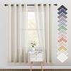 imageNICETOWN Kitchen Curtains 45 inch Length Grommet Short Curtains Semi Sheer Linen Drapes Privacy with Light Filtering for BedroomBasement Citrine W52 x L45 2 PanelsNatural