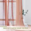 imageNICETOWN Kitchen Curtains 45 inch Length Grommet Short Curtains Semi Sheer Linen Drapes Privacy with Light Filtering for BedroomBasement Citrine W52 x L45 2 PanelsBurnt Orange