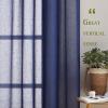 imageNICETOWN Kitchen Curtains 45 inch Length Grommet Short Curtains Semi Sheer Linen Drapes Privacy with Light Filtering for BedroomBasement Citrine W52 x L45 2 PanelsDark Blue