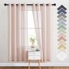 imageNICETOWN Kitchen Curtains 45 inch Length Grommet Short Curtains Semi Sheer Linen Drapes Privacy with Light Filtering for BedroomBasement Citrine W52 x L45 2 PanelsDusty Blush