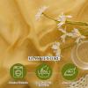 imageNICETOWN Kitchen Curtains 45 inch Length Grommet Short Curtains Semi Sheer Linen Drapes Privacy with Light Filtering for BedroomBasement Citrine W52 x L45 2 PanelsCitrine
