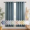 imageNICETOWN Kitchen Curtains 45 inch Length Grommet Short Curtains Semi Sheer Linen Drapes Privacy with Light Filtering for BedroomBasement Citrine W52 x L45 2 PanelsSmoke Blue
