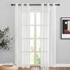 imageNICETOWN Kitchen Curtains 45 inch Length Grommet Short Curtains Semi Sheer Linen Drapes Privacy with Light Filtering for BedroomBasement Citrine W52 x L45 2 PanelsWhite