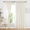 imageNICETOWN Kitchen Curtains 45 inch Length Grommet Short Curtains Semi Sheer Linen Drapes Privacy with Light Filtering for BedroomBasement Citrine W52 x L45 2 PanelsLinen