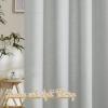 imageNICETOWN Kitchen Curtains 45 inch Length Grommet Short Curtains Semi Sheer Linen Drapes Privacy with Light Filtering for BedroomBasement Citrine W52 x L45 2 PanelsLinen Light Gray