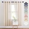 imageNICETOWN Kitchen Curtains 45 inch Length Grommet Short Curtains Semi Sheer Linen Drapes Privacy with Light Filtering for BedroomBasement Citrine W52 x L45 2 PanelsBeige