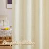 imageNICETOWN Kitchen Curtains 45 inch Length Grommet Short Curtains Semi Sheer Linen Drapes Privacy with Light Filtering for BedroomBasement Citrine W52 x L45 2 PanelsLinen Butter