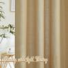 imageNICETOWN Kitchen Curtains 45 inch Length Grommet Short Curtains Semi Sheer Linen Drapes Privacy with Light Filtering for BedroomBasement Citrine W52 x L45 2 PanelsLinen Brown