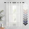 imageNICETOWN Kitchen Curtains 45 inch Length Grommet Short Curtains Semi Sheer Linen Drapes Privacy with Light Filtering for BedroomBasement Citrine W52 x L45 2 PanelsWhite