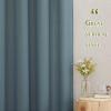 imageNICETOWN Kitchen Curtains 45 inch Length Grommet Short Curtains Semi Sheer Linen Drapes Privacy with Light Filtering for BedroomBasement Citrine W52 x L45 2 PanelsSmoke Blue