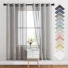 imageNICETOWN Kitchen Curtains 45 inch Length Grommet Short Curtains Semi Sheer Linen Drapes Privacy with Light Filtering for BedroomBasement Citrine W52 x L45 2 PanelsCharcoal Grey