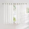 imageNICETOWN Kitchen Curtains 45 inch Length Grommet Short Curtains Semi Sheer Linen Drapes Privacy with Light Filtering for BedroomBasement Citrine W52 x L45 2 PanelsWhite
