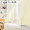 imageNICETOWN Kitchen Curtains 45 inch Length Grommet Short Curtains Semi Sheer Linen Drapes Privacy with Light Filtering for BedroomBasement Citrine W52 x L45 2 PanelsYellow
