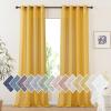 imageNICETOWN Kitchen Curtains 45 inch Length Grommet Short Curtains Semi Sheer Linen Drapes Privacy with Light Filtering for BedroomBasement Citrine W52 x L45 2 PanelsCitrine