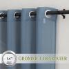 imageNICETOWN Kitchen Curtains 45 inch Length Grommet Short Curtains Semi Sheer Linen Drapes Privacy with Light Filtering for BedroomBasement Citrine W52 x L45 2 PanelsStone Blue