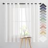 imageNICETOWN Kitchen Curtains 45 inch Length Grommet Short Curtains Semi Sheer Linen Drapes Privacy with Light Filtering for BedroomBasement Citrine W52 x L45 2 PanelsWhite