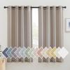 imageNICETOWN Kitchen Curtains 45 inch Length Grommet Short Curtains Semi Sheer Linen Drapes Privacy with Light Filtering for BedroomBasement Citrine W52 x L45 2 PanelsBurlap