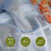 imageNICETOWN Kitchen Curtains 45 inch Length Grommet Short Curtains Semi Sheer Linen Drapes Privacy with Light Filtering for BedroomBasement Citrine W52 x L45 2 PanelsSea Mist