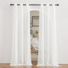 imageNICETOWN Kitchen Curtains 45 inch Length Grommet Short Curtains Semi Sheer Linen Drapes Privacy with Light Filtering for BedroomBasement Citrine W52 x L45 2 PanelsIvory