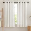 imageNICETOWN Kitchen Curtains 45 inch Length Grommet Short Curtains Semi Sheer Linen Drapes Privacy with Light Filtering for BedroomBasement Citrine W52 x L45 2 PanelsLinen