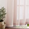 imageNICETOWN Kitchen Curtains 45 inch Length Grommet Short Curtains Semi Sheer Linen Drapes Privacy with Light Filtering for BedroomBasement Citrine W52 x L45 2 PanelsDusty Blush