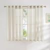 imageNICETOWN Kitchen Curtains 45 inch Length Grommet Short Curtains Semi Sheer Linen Drapes Privacy with Light Filtering for BedroomBasement Citrine W52 x L45 2 PanelsNatural