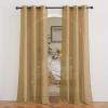 imageNICETOWN Kitchen Curtains 45 inch Length Grommet Short Curtains Semi Sheer Linen Drapes Privacy with Light Filtering for BedroomBasement Citrine W52 x L45 2 PanelsCamel