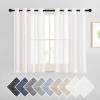 imageNICETOWN Kitchen Curtains 45 inch Length Grommet Short Curtains Semi Sheer Linen Drapes Privacy with Light Filtering for BedroomBasement Citrine W52 x L45 2 PanelsIvory
