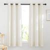 imageNICETOWN Kitchen Curtains 45 inch Length Grommet Short Curtains Semi Sheer Linen Drapes Privacy with Light Filtering for BedroomBasement Citrine W52 x L45 2 PanelsLinen