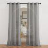 imageNICETOWN Kitchen Curtains 45 inch Length Grommet Short Curtains Semi Sheer Linen Drapes Privacy with Light Filtering for BedroomBasement Citrine W52 x L45 2 PanelsCharcoal Grey
