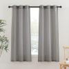 imageNICETOWN Kitchen Curtains 45 inch Length Grommet Short Curtains Semi Sheer Linen Drapes Privacy with Light Filtering for BedroomBasement Citrine W52 x L45 2 PanelsCharcoal Grey
