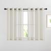 imageNICETOWN Kitchen Curtains 45 inch Length Grommet Short Curtains Semi Sheer Linen Drapes Privacy with Light Filtering for BedroomBasement Citrine W52 x L45 2 PanelsNatural