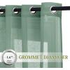 imageNICETOWN Kitchen Curtains 45 inch Length Grommet Short Curtains Semi Sheer Linen Drapes Privacy with Light Filtering for BedroomBasement Citrine W52 x L45 2 PanelsOlive Green