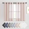 imageNICETOWN Kitchen Curtains 45 inch Length Grommet Short Curtains Semi Sheer Linen Drapes Privacy with Light Filtering for BedroomBasement Citrine W52 x L45 2 PanelsDusty Blush