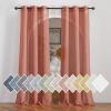 imageNICETOWN Kitchen Curtains 45 inch Length Grommet Short Curtains Semi Sheer Linen Drapes Privacy with Light Filtering for BedroomBasement Citrine W52 x L45 2 PanelsBurnt Orange