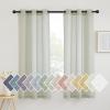 imageNICETOWN Kitchen Curtains 45 inch Length Grommet Short Curtains Semi Sheer Linen Drapes Privacy with Light Filtering for BedroomBasement Citrine W52 x L45 2 PanelsSage Green
