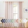 imageNICETOWN Kitchen Curtains 45 inch Length Grommet Short Curtains Semi Sheer Linen Drapes Privacy with Light Filtering for BedroomBasement Citrine W52 x L45 2 PanelsDusty Blush