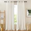 imageNICETOWN Kitchen Curtains 45 inch Length Grommet Short Curtains Semi Sheer Linen Drapes Privacy with Light Filtering for BedroomBasement Citrine W52 x L45 2 PanelsLinen