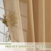 imageNICETOWN Kitchen Curtains 45 inch Length Grommet Short Curtains Semi Sheer Linen Drapes Privacy with Light Filtering for BedroomBasement Citrine W52 x L45 2 PanelsDesert Yellow