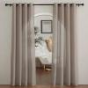 imageNICETOWN Kitchen Curtains 45 inch Length Grommet Short Curtains Semi Sheer Linen Drapes Privacy with Light Filtering for BedroomBasement Citrine W52 x L45 2 PanelsBurlap