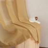imageNICETOWN Kitchen Curtains 45 inch Length Grommet Short Curtains Semi Sheer Linen Drapes Privacy with Light Filtering for BedroomBasement Citrine W52 x L45 2 PanelsDesert Yellow