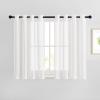 imageNICETOWN Kitchen Curtains 45 inch Length Grommet Short Curtains Semi Sheer Linen Drapes Privacy with Light Filtering for BedroomBasement Citrine W52 x L45 2 PanelsWhite