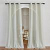 imageNICETOWN Kitchen Curtains 45 inch Length Grommet Short Curtains Semi Sheer Linen Drapes Privacy with Light Filtering for BedroomBasement Citrine W52 x L45 2 PanelsSage Green