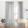 imageNICETOWN Kitchen Curtains 45 inch Length Grommet Short Curtains Semi Sheer Linen Drapes Privacy with Light Filtering for BedroomBasement Citrine W52 x L45 2 PanelsGrey