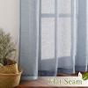 imageNICETOWN Kitchen Curtains 45 inch Length Grommet Short Curtains Semi Sheer Linen Drapes Privacy with Light Filtering for BedroomBasement Citrine W52 x L45 2 PanelsSea Mist