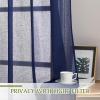 imageNICETOWN Kitchen Curtains 45 inch Length Grommet Short Curtains Semi Sheer Linen Drapes Privacy with Light Filtering for BedroomBasement Citrine W52 x L45 2 PanelsDark Blue