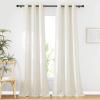 imageNICETOWN Kitchen Curtains 45 inch Length Grommet Short Curtains Semi Sheer Linen Drapes Privacy with Light Filtering for BedroomBasement Citrine W52 x L45 2 PanelsLinen