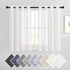 imageNICETOWN Kitchen Curtains 45 inch Length Grommet Short Curtains Semi Sheer Linen Drapes Privacy with Light Filtering for BedroomBasement Citrine W52 x L45 2 PanelsWhite